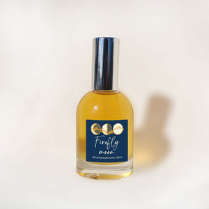 Bottle of 'Firefly Moon' perfume on a white background