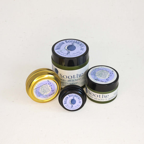 Collection of Soothe skincare products on a white background